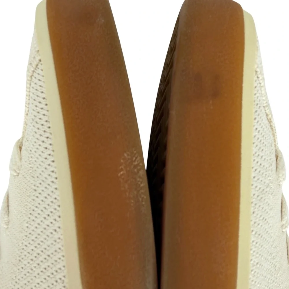 Rothy's The Lace Up Sneaker Bone White Knit Gum Sole Womens 9 Low Top Lace Up